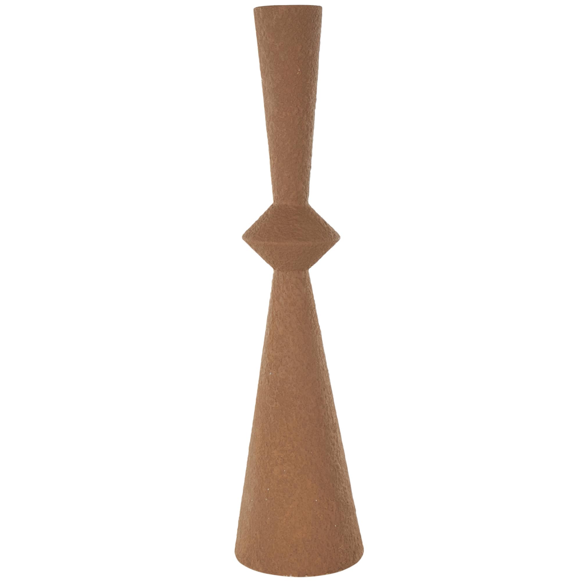 26.5" Brown Art Deco Fluted Metal Vase